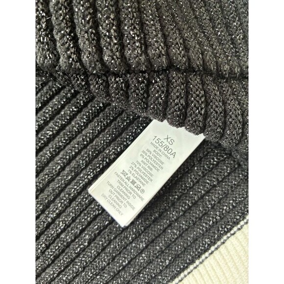 Women's Black and White Cardigan Sweater - Picture 7 of 8